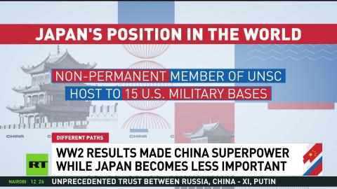 WWII results made China superpower while Japan becomes less important