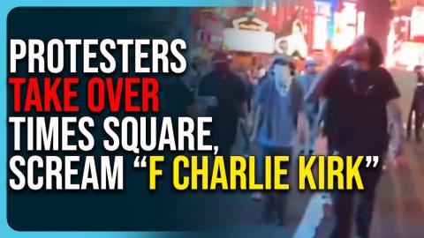 Protesters Take Over Times Square, Scream “F Charlie Kirk”