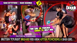 ● BRITISH TOURIST BREAKS HIS ARM AFTER PUNCHING A BAR GIRL.. (PATTAYA, THAILAND) >> KARMA !! MUST SEE !