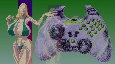 Recent Art Purple Shirt Digital Redraw and Controller