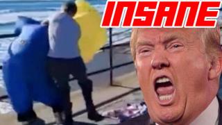 Lunatic Arrested After Attacking Man In Inflatable Trump Costume