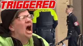 Zoomer Dressed as N@zi for Halloween Beats up Liberal in Self Defense