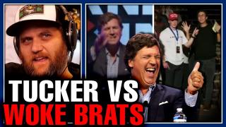 Tucker Carlson Gets HEATED With Woke College Student's Offensive Question At TPUSA Event