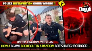 HOW A BRAWL BROKE OUT IN A BRITISH NEIGHBORHOOD.. (UNITED-KINGDOM, WREXHAM) >> SILLY !! MUST SEE !!!