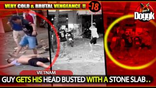 [+18] GUY GETS HIS HEAD BUSTED WITH A STONE SLAB.. (VIETNAM) >> BRUTAL & COLD !!!