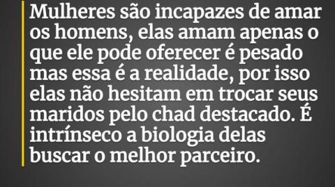 Mulheres, Incapazes de Amar!