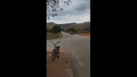 Speeding biker gets hit
