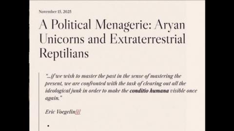 Um Zoológico Político -  Unicórnios Arianos e Reptilianos Extraterrestres (15 de novembro de 2025 – Jeffrey Nyquist)