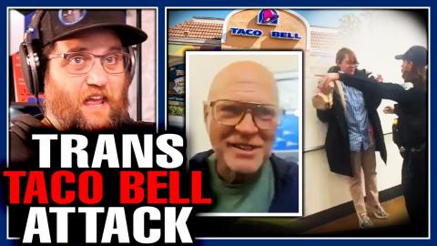 Trans ATTACKS Elderly Man With Taco Bell After Massive TPUSA College Victory