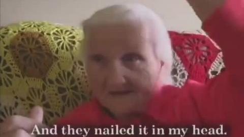 holohoax suvivor spins yarn about nazis nailing huge metal spikes into her skull