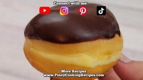 Homemade Boston Cream Doughnuts ｜ Soft ｜ Delicious Cream and Simple Chocolate Glaze-8wn3oRIFJ3E