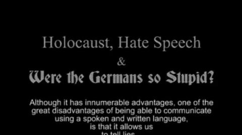 Holocaust Hate Speech and Were the Germans so Stupid - Anthony Lawson