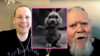 "Walking towards me was a stuffed easter bunny...