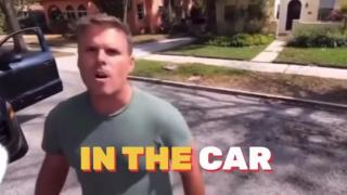 USA - Porsche driving Rabbi abuses people dropping flyers exposing the evil JEW cult