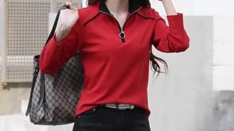 Elegant Women’s Solid-Color Polo Collar Top for Stylish Everyday Wear