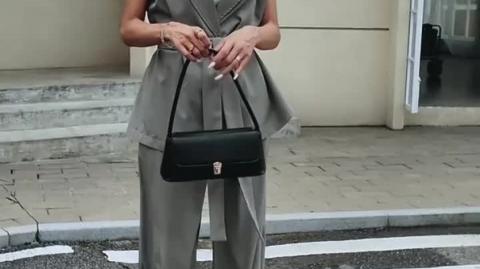 ⭐ Chic Women’s Two-Piece Suit with Open-Shoulder Vest and Wide-Leg Ruffle-Trim Pants