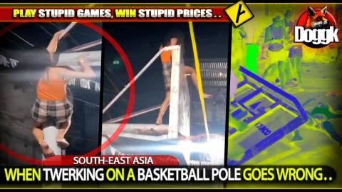 WHEN TWERKING ON A BASKETBALL POLE GOES WRONG.. (SOUTH-EAST ASIA) >> STUPID GAMES, STUPID PRICES KARMA !! ^^