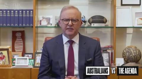 Albo makes a promo video for the u16 social media ban