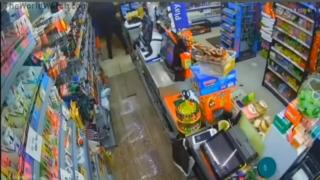 The shopkeeper picks up a shovel and things get really interesting, LOL