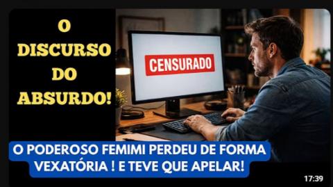 APRESENTO-LHES O DISCURSO DO DESESPERO DO SISTEMA FEMIMI E A RECEITA PARA O COLAPSO DA SOCIEDADE!