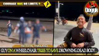 ● GUY ON A WHEELCHAIR TRIES TO SAVE A DROWNING DEAD BODY.. (PATTAYA, THAILAND) >> INTERSTING STORY !! MUST SEE !!