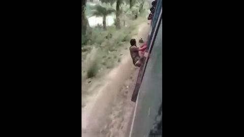 Some guy trying to hold on for as long as possible