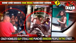 CRAZY HOMELESS GUY STEALS FOOD AND PUNCHES RANDOM PEOPLE.. (PHILIPPINES) >> CRAZY !!