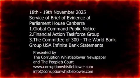 Served - Trillions stolen from the Australian People - Corruption Whistleblower