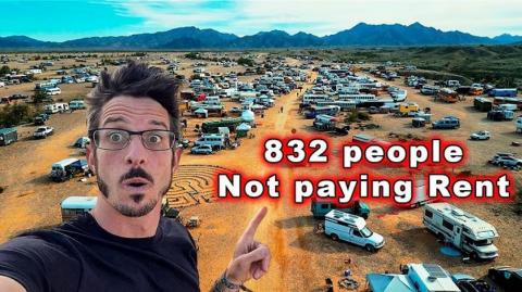 832 People stopped paying rent now they Live Free in RV's in the Arizona Desert.