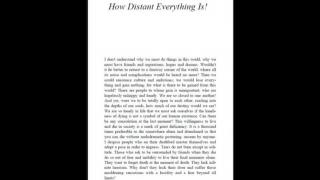 Reading from Cioran's On the Heights of Despair