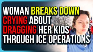 Woman Breaks Down Crying About Dragging Her Kids Through ICE Operations