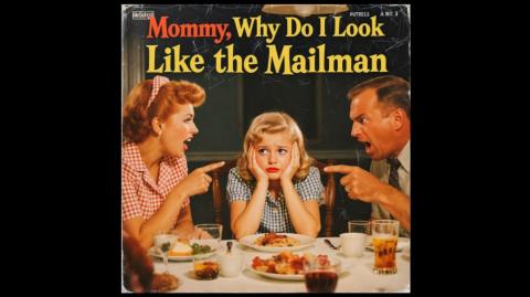 Mommy, Why Do I Look Like the Mailman? (50s Novelty) Ima Little Bassterd -AI