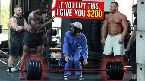 BODYBUILDER challenged CLEANER ANATOLY