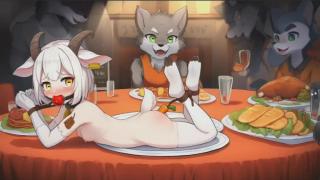 My AI Harem Pics of the Day Episode 189 Wolves and Goats At The Furry Restaurant
