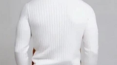 Men’s Retro College Color Block Sweater with High Neck and Long Sleeves