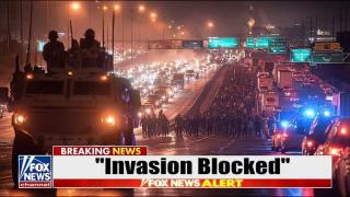 "INVASION" CONVOY JAMS Interstate… Texas 'Marines' SEAL EXITS, MARCH Illegals to MEXICO