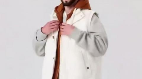 Men’s High-Quality Hooded Puffer Vest Jacket with Zipper Closure, Casual Warm Outerwear Style