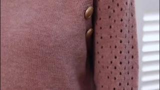 Women’s Long Sleeve Crew Neck Sweater with Lace Detail – Elegant Casual Knit Top