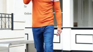 Men’s Warm Autumn Winter Base Layer Casual Striped Pullover Sweater