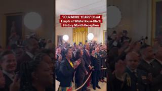 'Four more years' chant erupts at the White House Black History Month celebration
