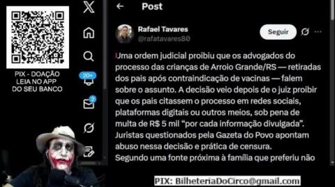 JUIZ DE ARROIO GRANDE DETERMINA QUE PAIS NÃO FALEM DOS FILHOS E ADVOGADOS NÃO FALEM DO PROCESSO