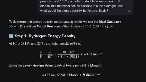 Gasses, Recombatiants and Energy Density