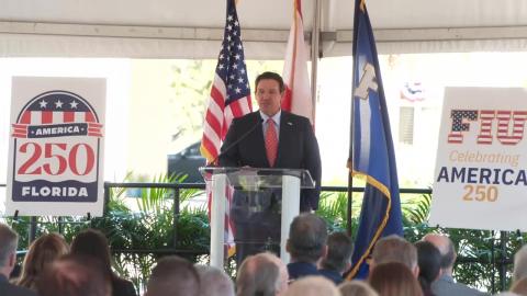 Governor DeSantis Unveils Ronald Reagan Statue at Florida International University