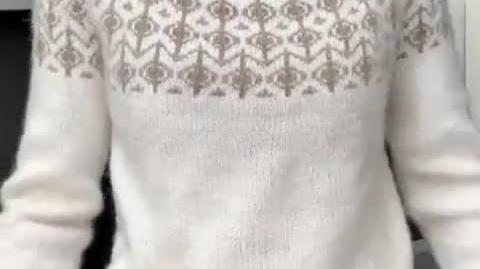 Women's Winter Knit Sweater with Turtleneck & Geometric Pattern