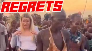 White Woman Immediately Regrets Visiting African Village