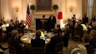 President Trump Participates in a Dinner with the Prime Minister of Japan