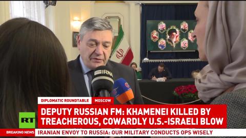 Russian Deputy FM Andrey Rudenko signs condolence book at Iranian ambassador’s residence