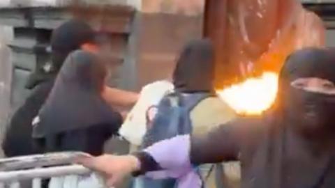 Women Try to Burn Down a Church on fire During International Women’s Day