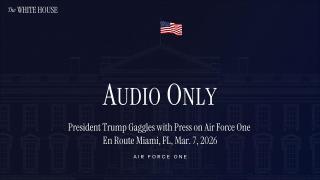 President Trump Gaggles with Press on Air Force One En Route Miami, FL, Mar. 7, 2026