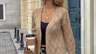 Women’s Cozy Solid Color Drop Shoulder Cardigan – Soft Knit for Effortless Everyday Style